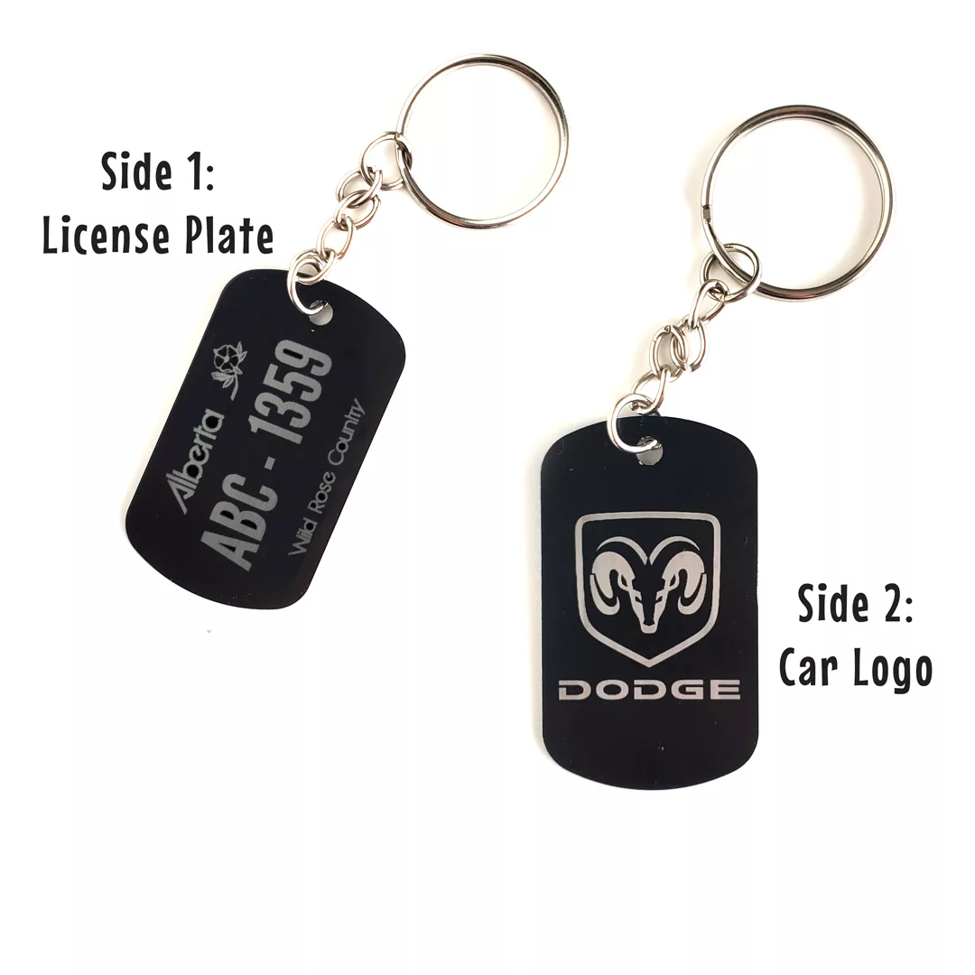 Plate on sale number keychain